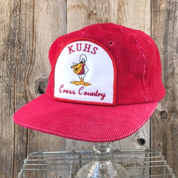 VTG 70s-80s KUHS Cross Country Team Corduroy Snapback Hat, OS - Picture 6 of 9